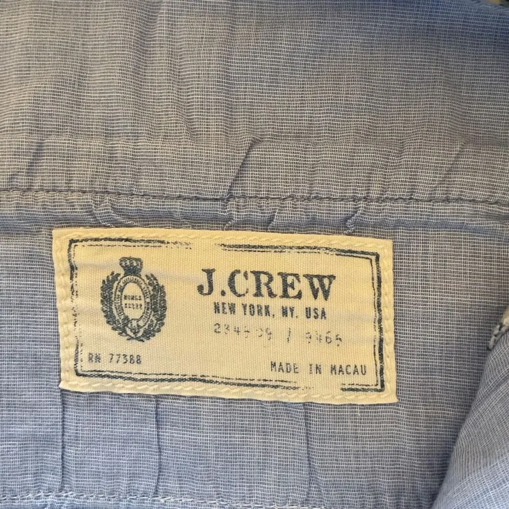 J Crew Seersucker Navy Blue White Striped Chino Preppy Shorts Mens Sz 36 Y2K